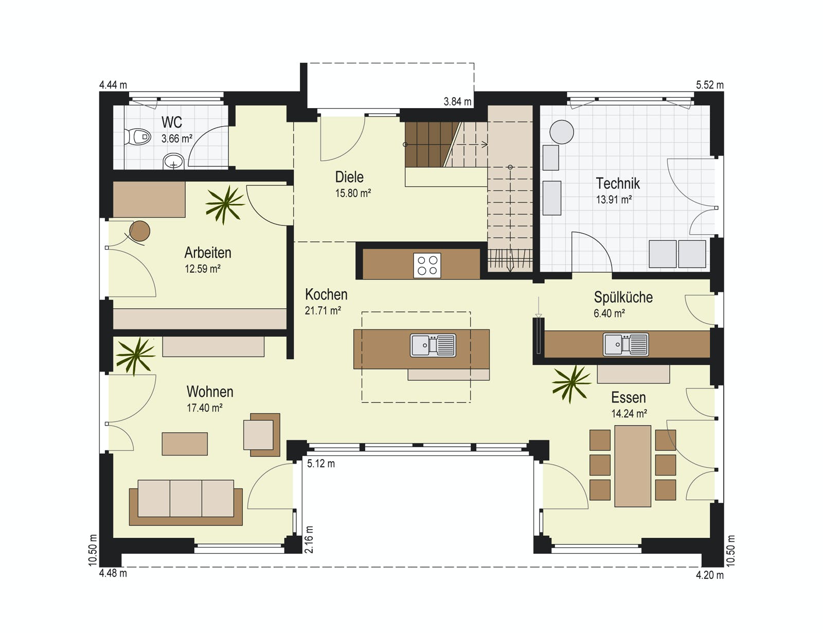 Fertighaus Haus Bad Vilbel von Keitel-Haus Schlüsselfertig ab 544691€, Satteldach-Klassiker Grundriss 1