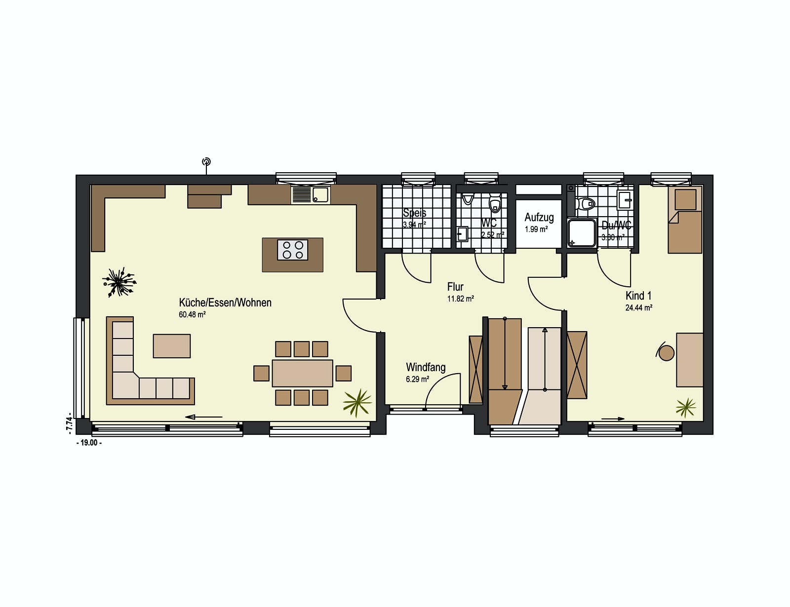 Fertighaus Haus Kaiserstraße von Keitel-Haus Schlüsselfertig ab 826747€, Cubushaus Grundriss 1