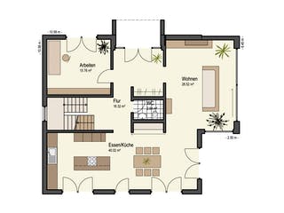 Fertighaus Stadthaus Mannheim von Keitel-Haus Schlüsselfertig ab 477471€, Stadtvilla Grundriss 1