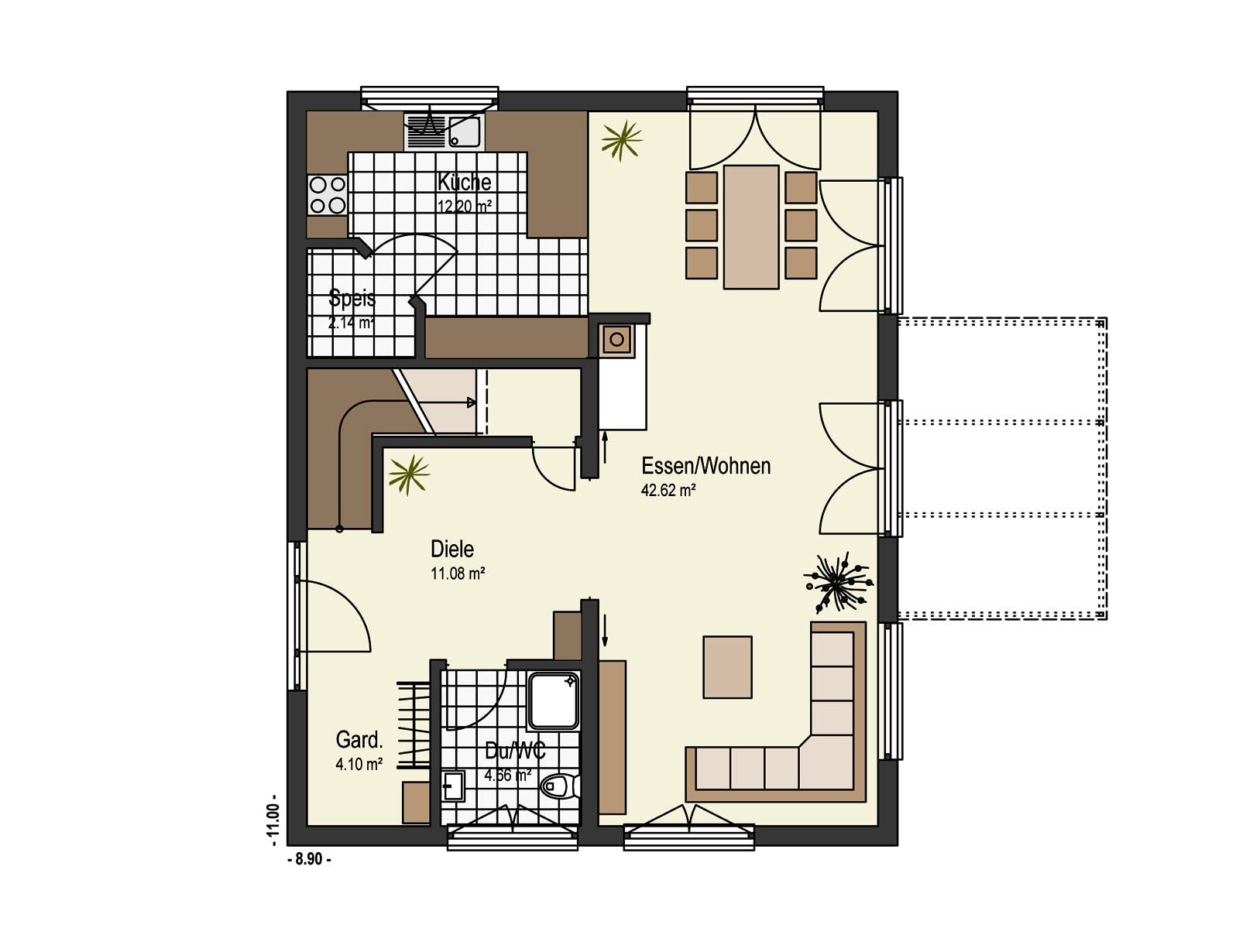 Fertighaus Haus Mühlwiesen von Keitel-Haus Schlüsselfertig ab 386681€, Satteldach-Klassiker Grundriss 1