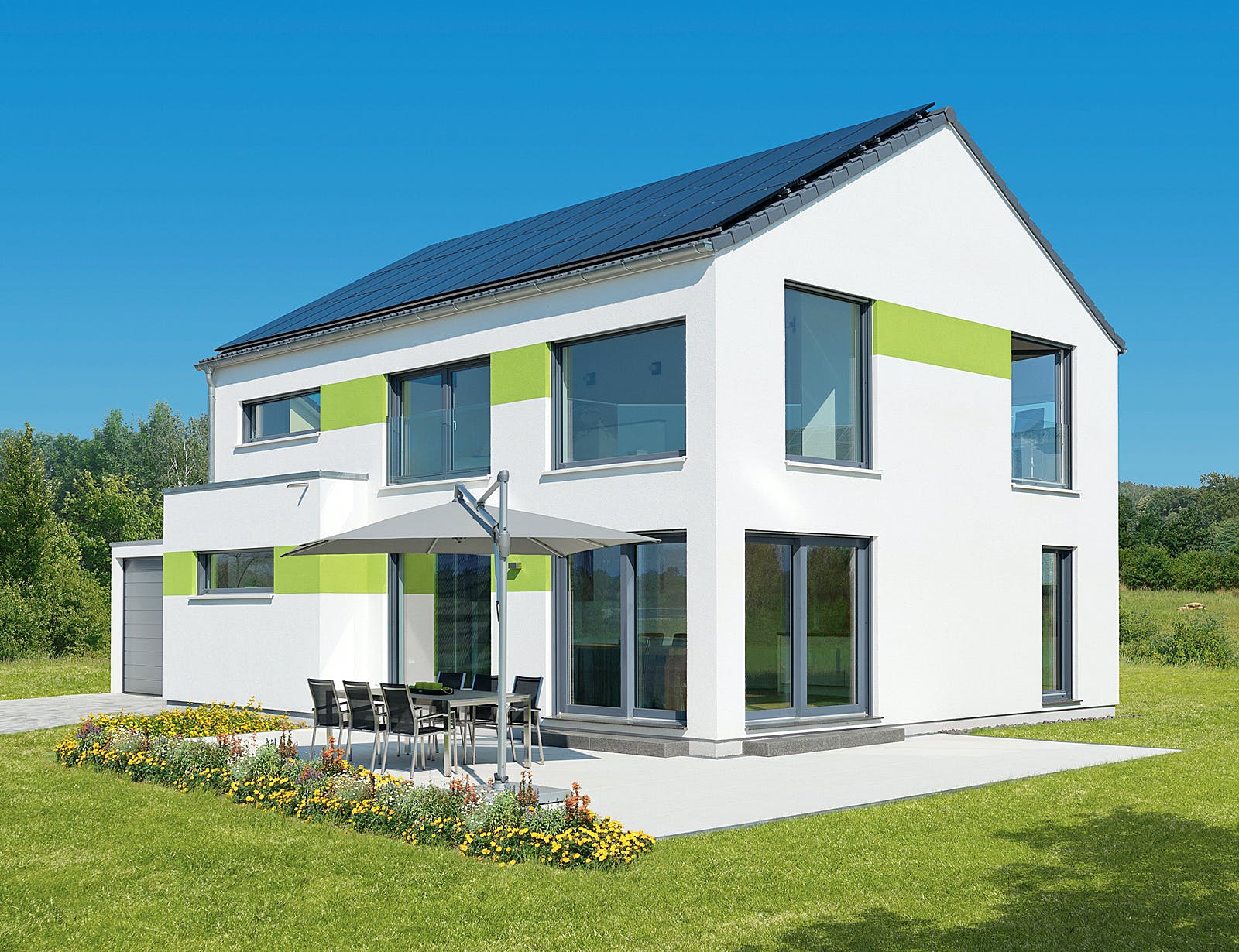 Fertighaus Haus Remstal von Keitel-Haus Schlüsselfertig ab 387673€, Satteldach-Klassiker Außenansicht 1