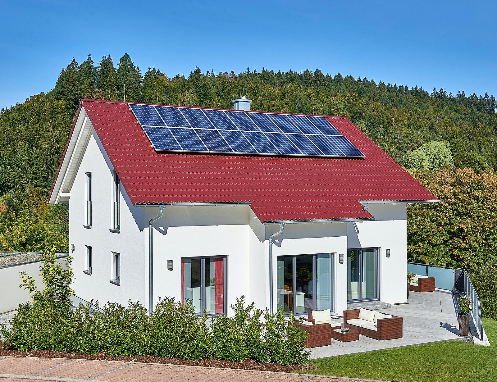 Fertighaus Haus Schwalbenweg von Keitel-Haus Schlüsselfertig ab 394500€, Satteldach-Klassiker Außenansicht 1