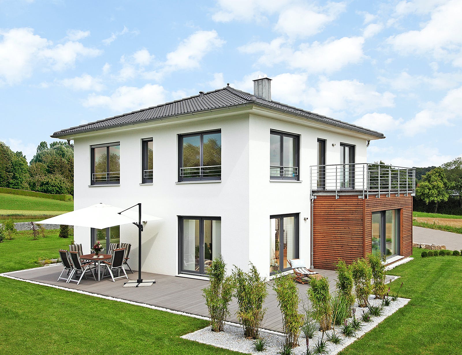 Fertighaus Stadthaus 150 von Keitel-Haus Schlüsselfertig ab 414251€, Stadtvilla Außenansicht 2