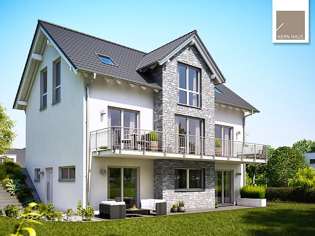 Massivhaus Familienhaus Aura mit Einliegerwohnung von Kern-Haus Schlüsselfertig ab 737900€, Außenansicht 1