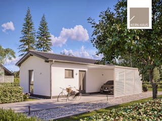 Massivhaus Bungalow Dia von Kern-Haus Schlüsselfertig ab 214900€, Bungalow Außenansicht 1