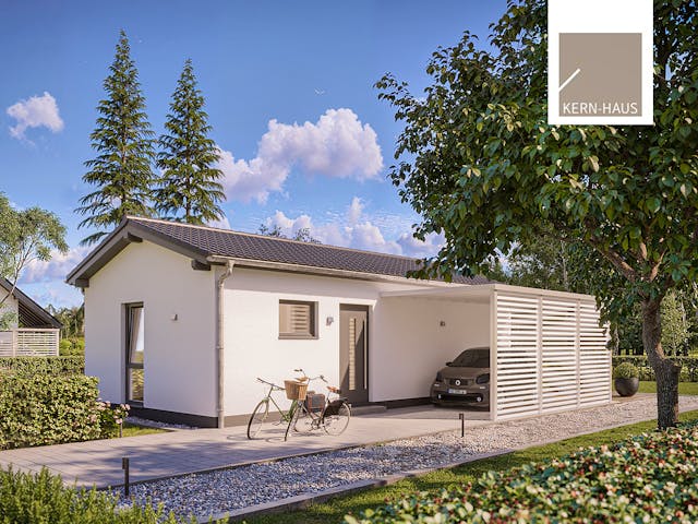 Massivhaus Bungalow Dia von Kern-Haus Schlüsselfertig ab 218900€, Bungalow Außenansicht 1