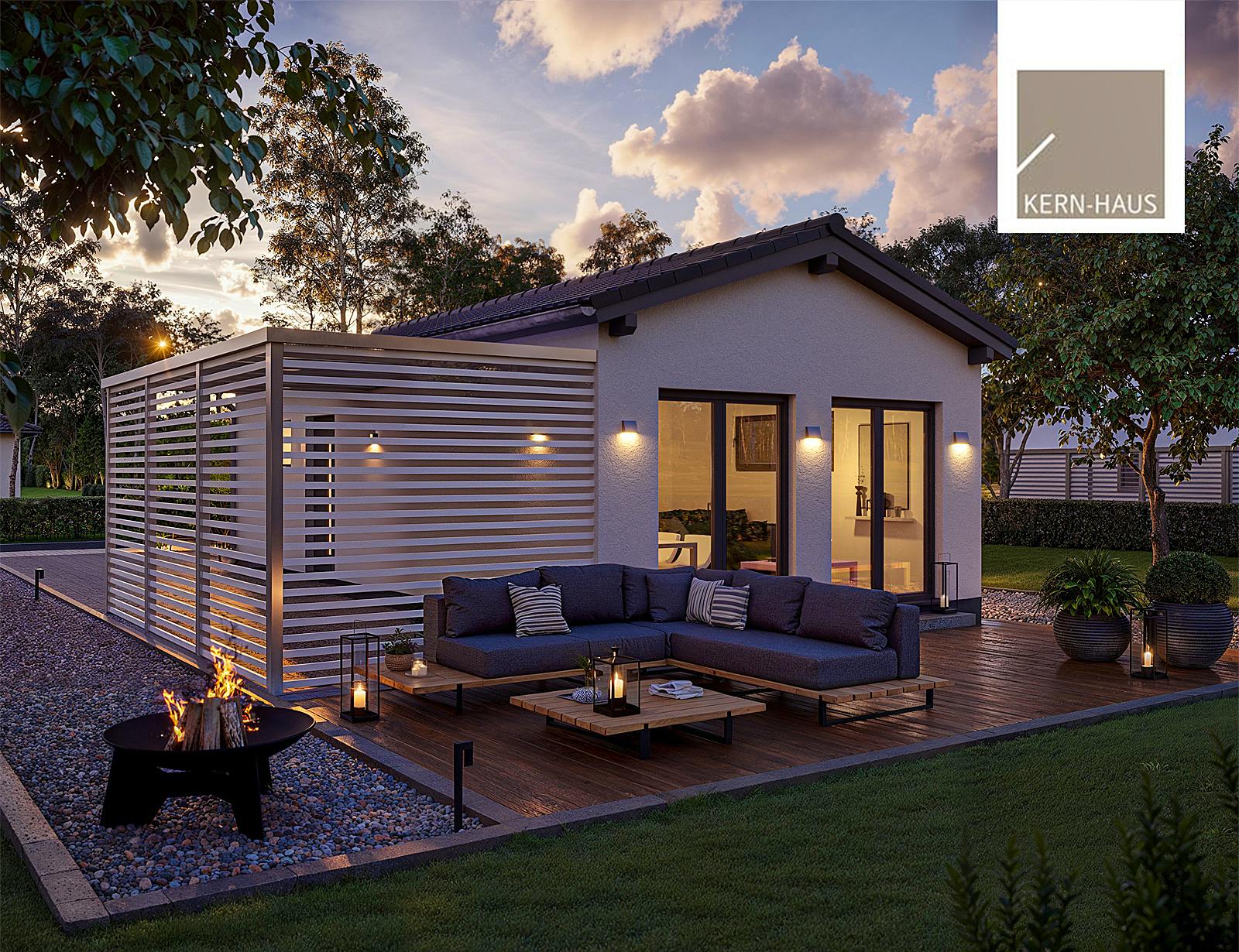 Massivhaus Bungalow Dia von Kern-Haus Schlüsselfertig ab 214900€, Bungalow Außenansicht 2