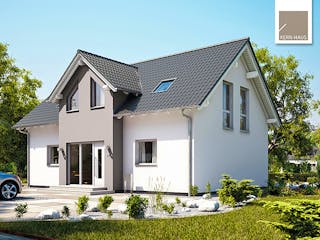 Massivhaus Familienhaus Aura von Kern-Haus Schlüsselfertig ab 418900€, Satteldach-Klassiker Außenansicht 2