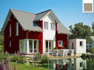 Massivhaus Familienhaus Loop Plus von Kern-Haus Schlüsselfertig ab 325900€, Satteldach-Klassiker Außenansicht 1