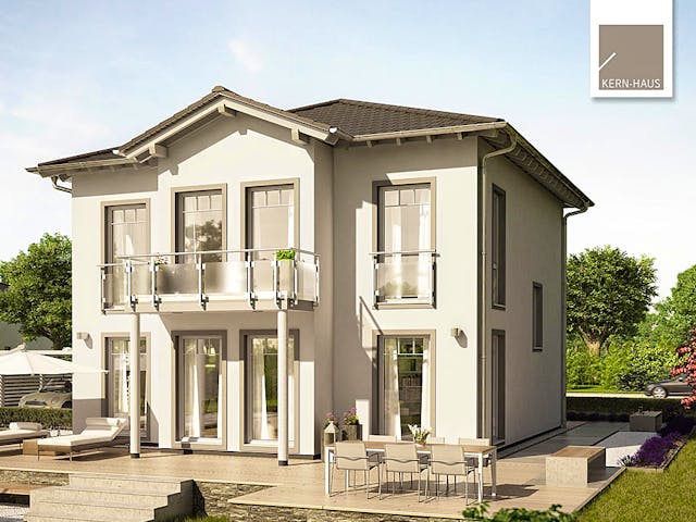 Massivhaus Stadtvilla Saphir von Kern-Haus Schlüsselfertig ab 434900€, Stadtvilla Außenansicht 2