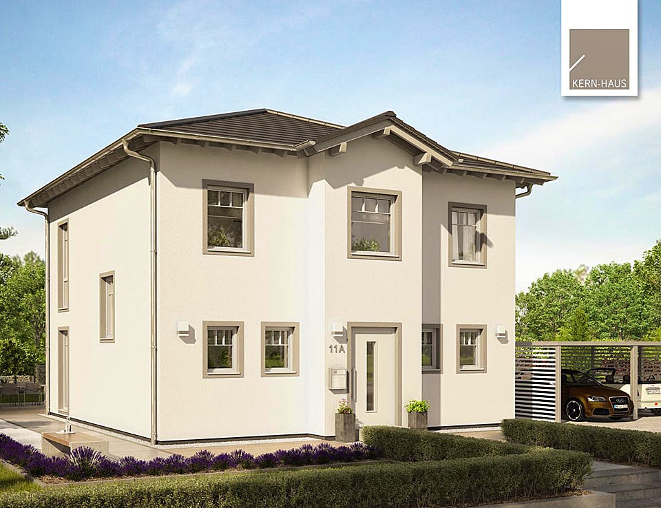 Massivhaus Stadtvilla Saphir von Kern-Haus Schlüsselfertig ab 425900€, Stadtvilla Außenansicht 1