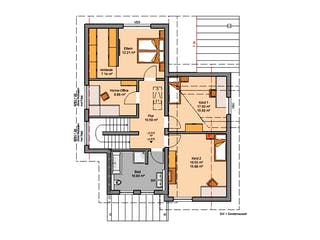 Massivhaus Familienhaus Akzent von Kern-Haus Schlüsselfertig ab 493900€, Pultdachhaus Grundriss 2