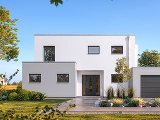 Massivhaus Bauhaus Anteo von Kern-Haus Schlüsselfertig ab 657900€, Cubushaus Außenansicht 2