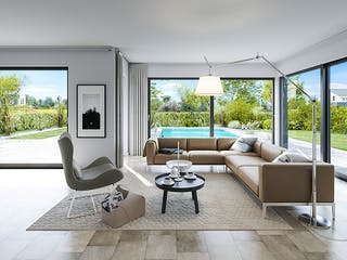 Massivhaus Bauhaus Anteo von Kern-Haus Schlüsselfertig ab 657900€, Cubushaus Innenansicht 1