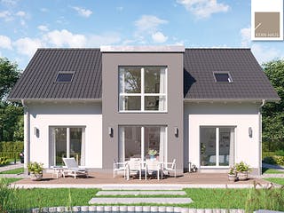 Massivhaus Familienhaus Auro von Kern-Haus Schlüsselfertig ab 428900€, Satteldach-Klassiker Außenansicht 3