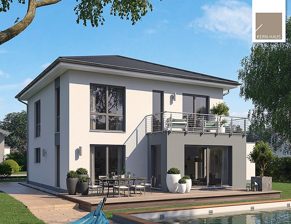 Massivhaus Stadtvilla Certo von Kern-Haus Schlüsselfertig ab 429900€, Stadtvilla Außenansicht 2