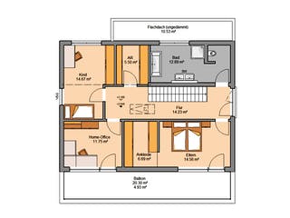 Massivhaus Familienhaus Elea von Kern-Haus Schlüsselfertig ab 579900€, Satteldach-Klassiker Grundriss 2