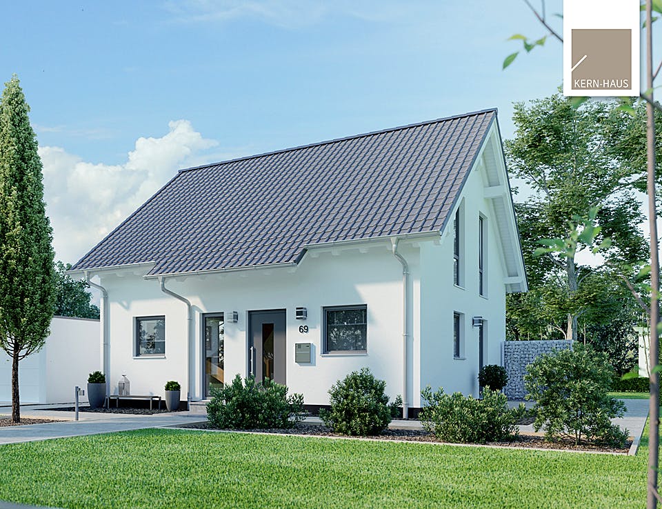 Massivhaus Familienhaus Esprit von Kern-Haus Schlüsselfertig ab 354900€, Satteldach-Klassiker Außenansicht 2