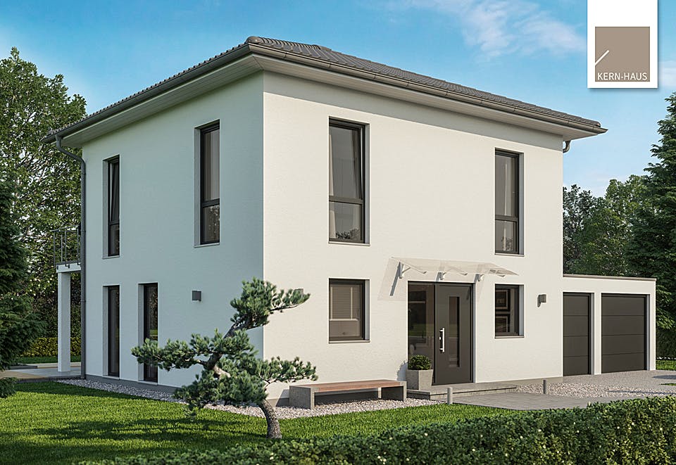 Massivhaus Stadtvilla Fino von Kern-Haus Schlüsselfertig ab 363900€, Stadtvilla Außenansicht 2