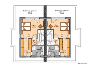 Massivhaus Doppelhaus Forneo von Kern-Haus Schlüsselfertig ab 518900€, Cubushaus Grundriss 3