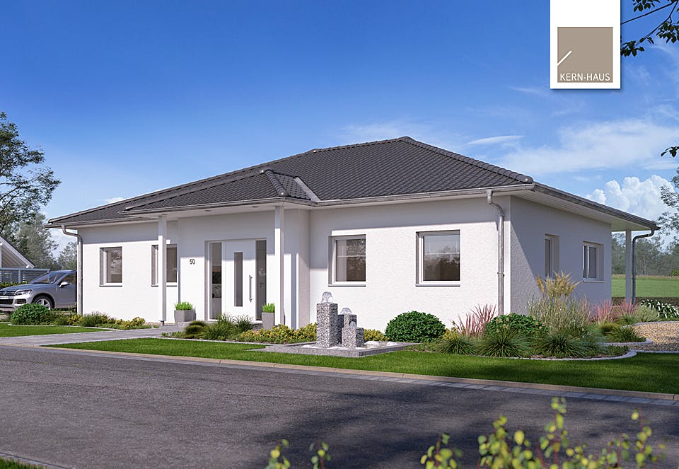 Massivhaus Bungalow Kalea von Kern-Haus Schlüsselfertig ab 422900€, Bungalow Außenansicht 2