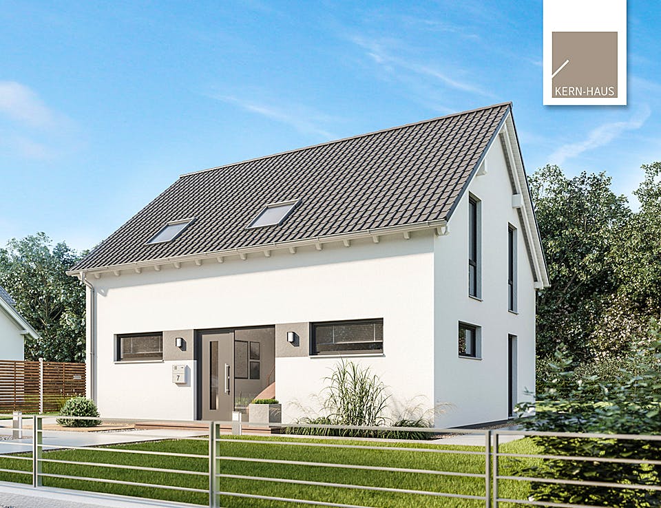 Massivhaus Familienhaus Trend von Kern-Haus Schlüsselfertig ab 327900€, Satteldach-Klassiker Außenansicht 2