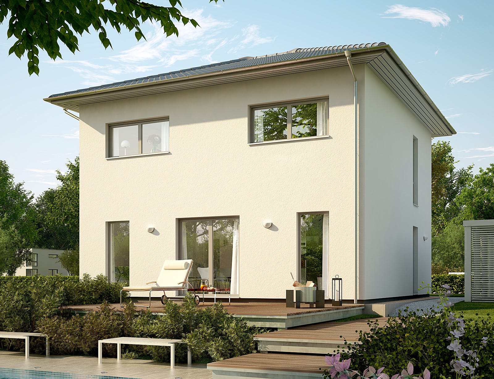 Massivhaus ARCHITEKTENHAUS NOVO von Kern-Haus Chemnitz Schlüsselfertig ab 356900€, Stadtvilla Außenansicht 1