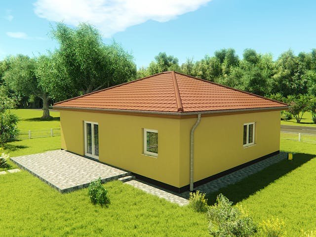 Massivhaus Bungalow 80 von KLINKER HAUS Schlüsselfertig ab 222100€, Bungalow Außenansicht 1 Massivhaus Bungalow 80 von KLINKER HAUS Schlüsselfertig ab 222100€, Bungalow Außenansicht 1