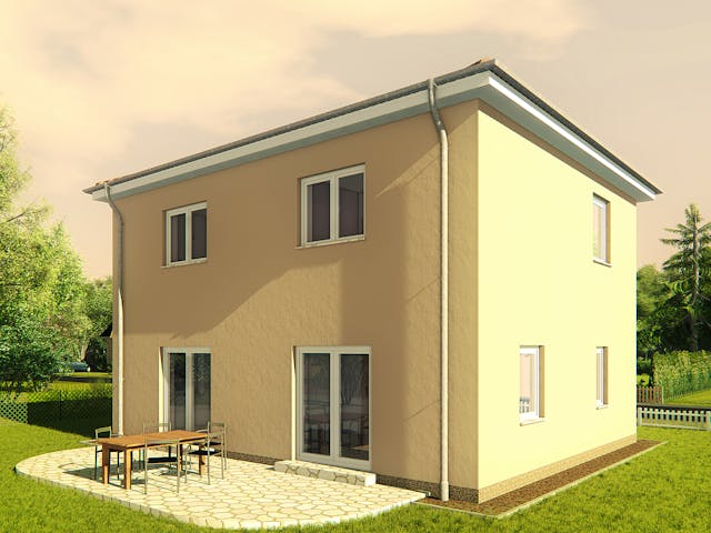 Massivhaus Stadtvilla Grosseto 2 von KLINKER HAUS Schlüsselfertig ab 305100€, Stadtvilla Außenansicht 1
