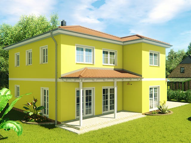 Massivhaus Stadtvilla Vinci 1 von KLINKER HAUS Schlüsselfertig ab 383500€, Stadtvilla Außenansicht 1