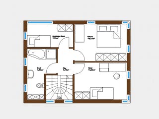 Massivhaus Kompakt von Wagener Systemhausbau Schlüsselfertig ab 249000€, Cubushaus Grundriss 1