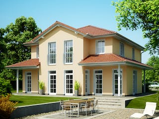Massivhaus ELEGANZ 2300 von KONZEPTHAUS Schlüsselfertig ab 793200€, Stadtvilla Außenansicht 1