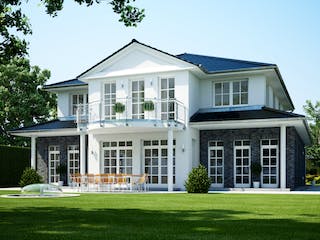 Massivhaus ELEGANZ 2300 von KONZEPTHAUS Schlüsselfertig ab 793200€, Stadtvilla Außenansicht 2