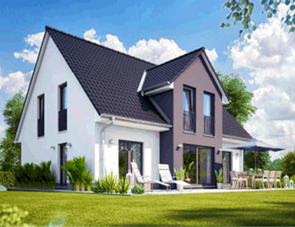 Massivhaus KLASSIK  2610 von KONZEPTHAUS Schlüsselfertig ab 318400€, Satteldach-Klassiker Außenansicht 2