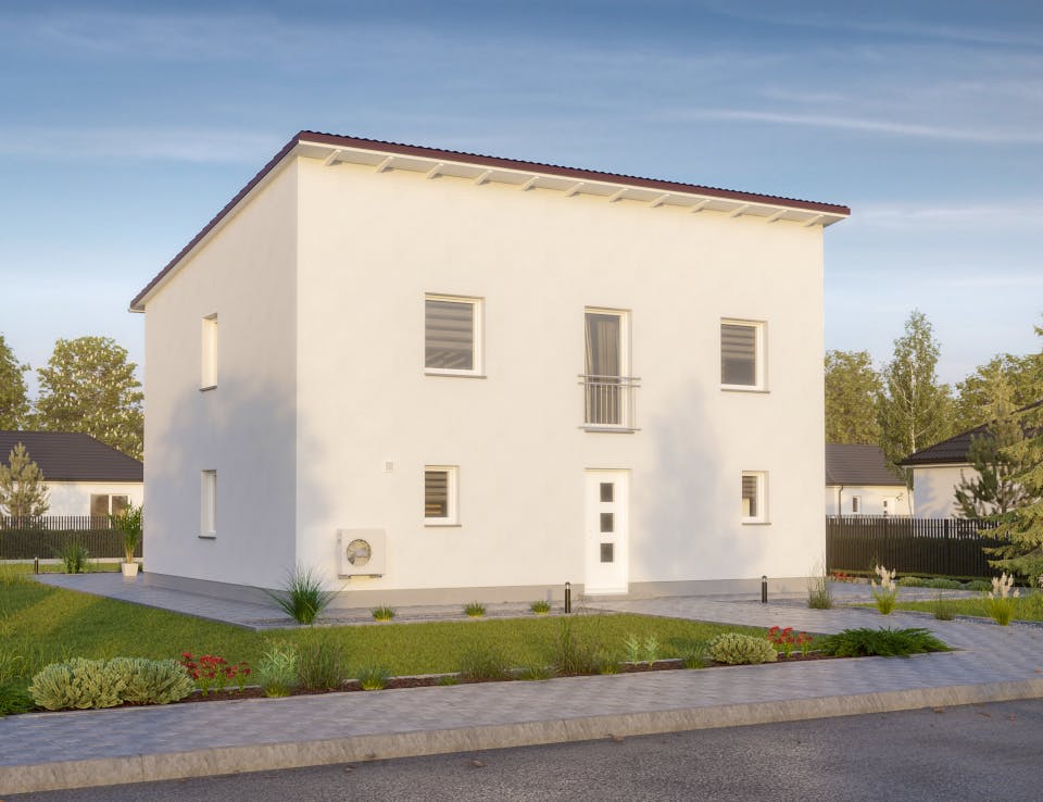 Massivhaus URBAN 2631 von KONZEPTHAUS Schlüsselfertig ab 369000€, Cubushaus Außenansicht 2