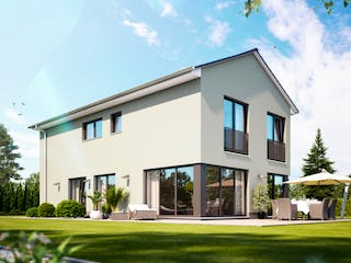 Massivhaus VARIANT 2260 von KONZEPTHAUS Schlüsselfertig ab 353500€, Satteldach-Klassiker Außenansicht 1