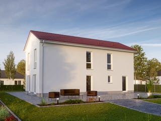 Massivhaus VARIANT 2260 von KONZEPTHAUS Schlüsselfertig ab 353500€, Satteldach-Klassiker Außenansicht 3