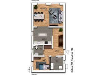 Massivhaus VARIANT 2260 von KONZEPTHAUS Schlüsselfertig ab 353500€, Satteldach-Klassiker Grundriss 1