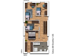 Massivhaus VARIANT 2260 von KONZEPTHAUS Schlüsselfertig ab 353500€, Satteldach-Klassiker Grundriss 2