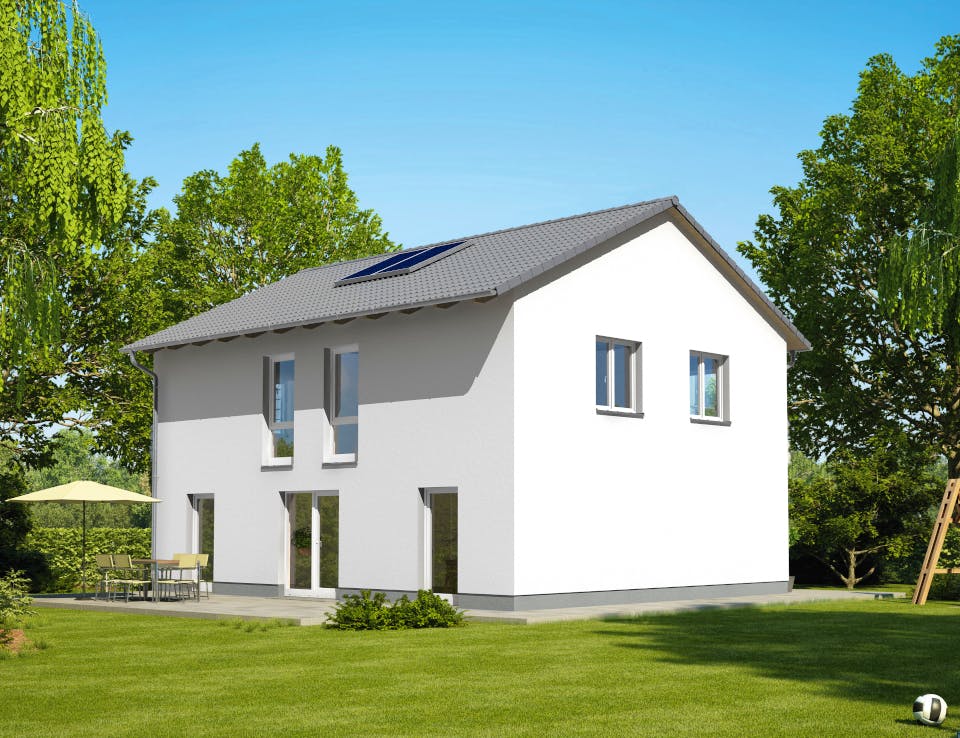 Massivhaus VARIANT 2633 von KONZEPTHAUS Schlüsselfertig ab 362400€, Satteldach-Klassiker Außenansicht 2