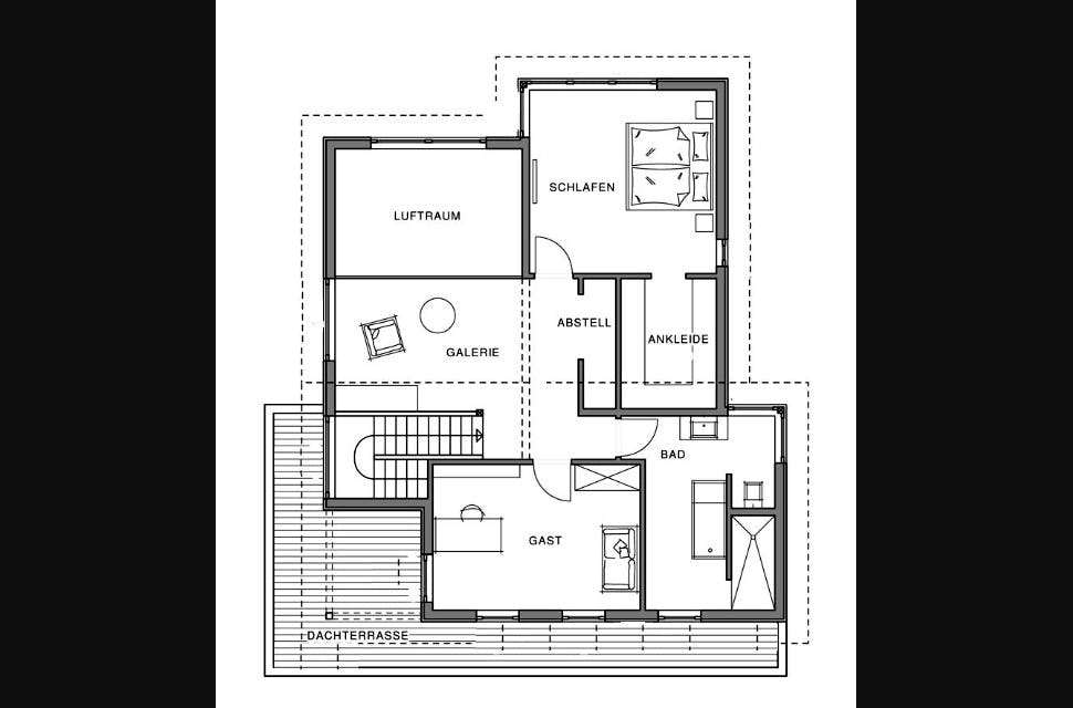 Fertighaus Kubistische Villa von Meisterstück-HAUS, Pultdachhaus Grundriss 1
