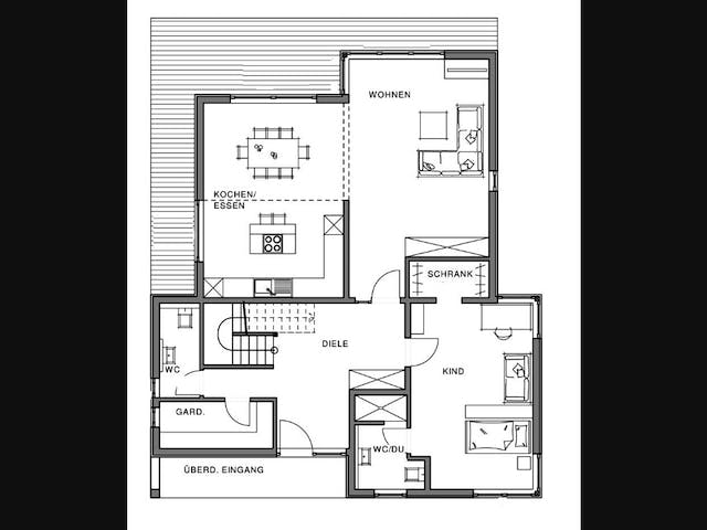 Fertighaus Kubistische Villa von Meisterstück-HAUS, Pultdachhaus Grundriss 2