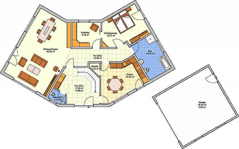 Fertighaus Familio von Fingerhut Haus Schlüsselfertig ab 633051€, Satteldach-Klassiker Grundriss 1