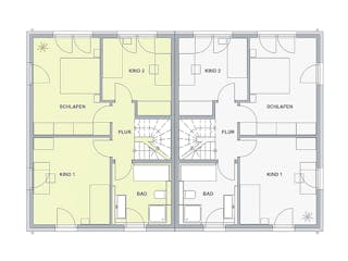 Massivhaus Doppelhaus 124 von Lechner Massivhaus, Satteldach-Klassiker Grundriss 2