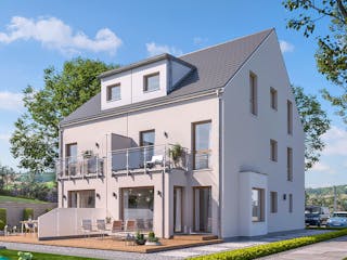 Fertighaus Solution 117 XL V4 von Living Fertighaus Schlüsselfertig ab 401560€, Satteldach-Klassiker Außenansicht 1