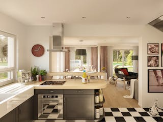 Fertighaus SOLUTION 124 L V3 von Living Fertighaus Schlüsselfertig ab 340206€, Satteldach-Klassiker Innenansicht 1