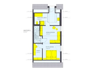 Fertighaus SOLUTION 125 XL V4 von Living Fertighaus Schlüsselfertig ab 448522€, Satteldach-Klassiker Grundriss 3