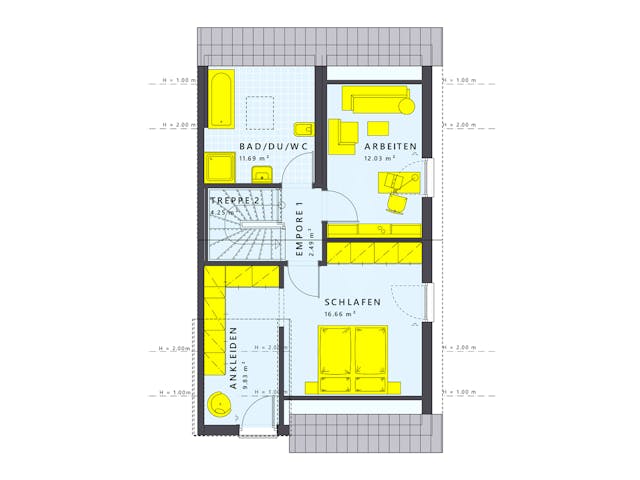 Fertighaus SOLUTION 124 XL V4 von Living Fertighaus Schlüsselfertig ab 400921€, Satteldach-Klassiker Grundriss 3