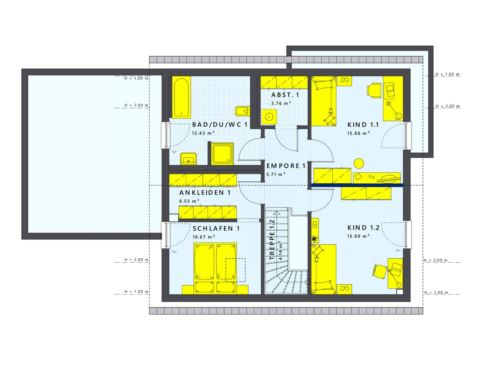 Fertighaus SOLUTION 183 V3 von Living Fertighaus Schlüsselfertig ab 478310€, Satteldach-Klassiker Innenansicht 2