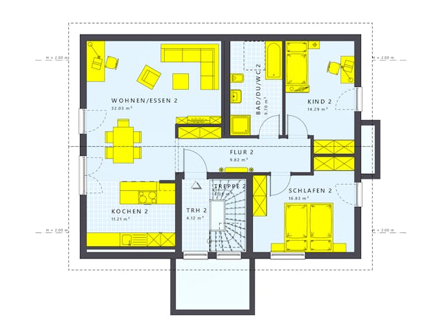 Fertighaus SOLUTION 204 V6 L von Living Fertighaus Schlüsselfertig ab 518569€, Stadtvilla Grundriss 2